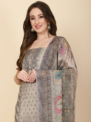 Printed Muslin Unstitched Suit Piece With Dupatta