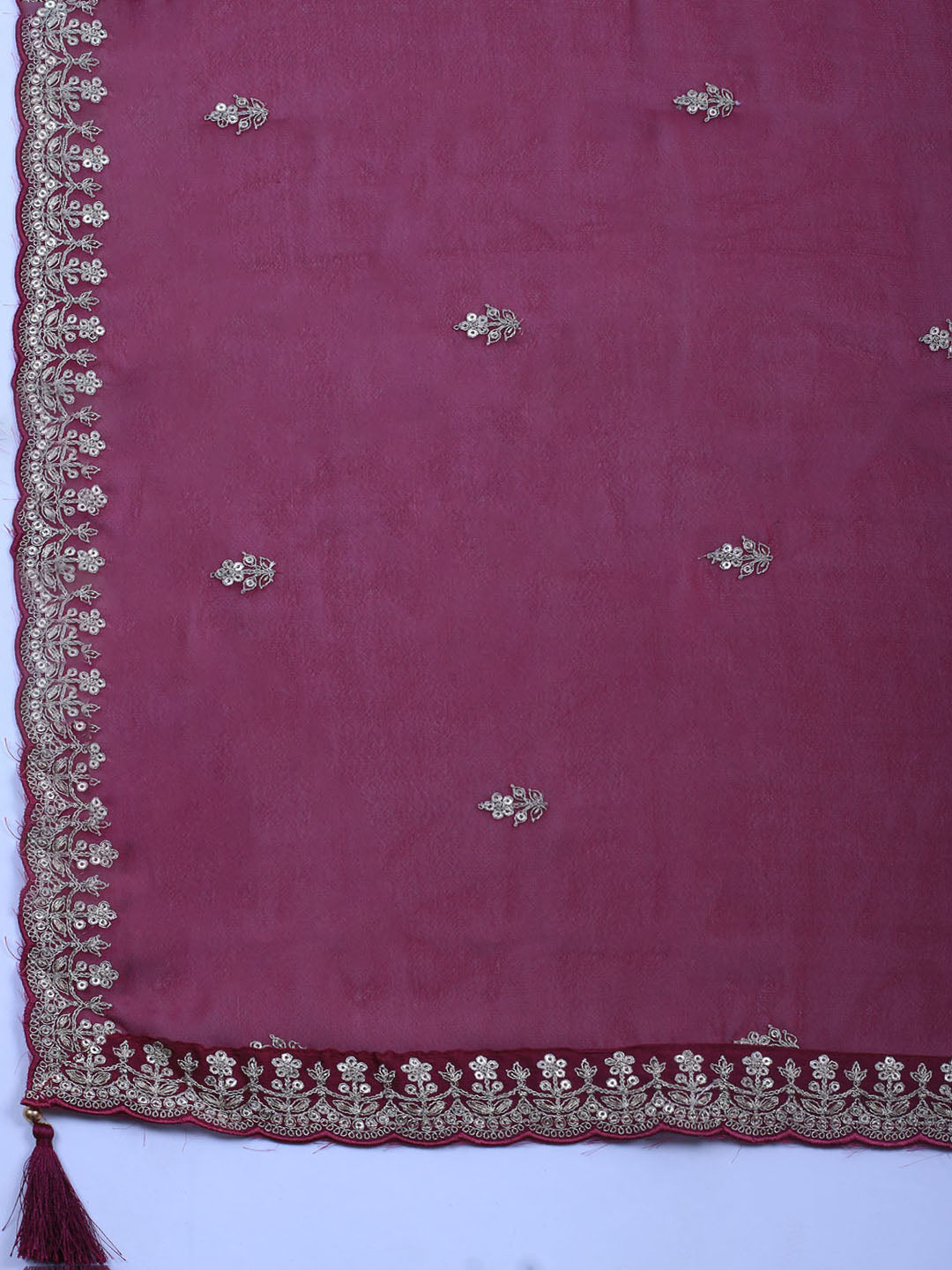 Zari Jaal Art Silk Unstitched Suit Piece With Dupatta