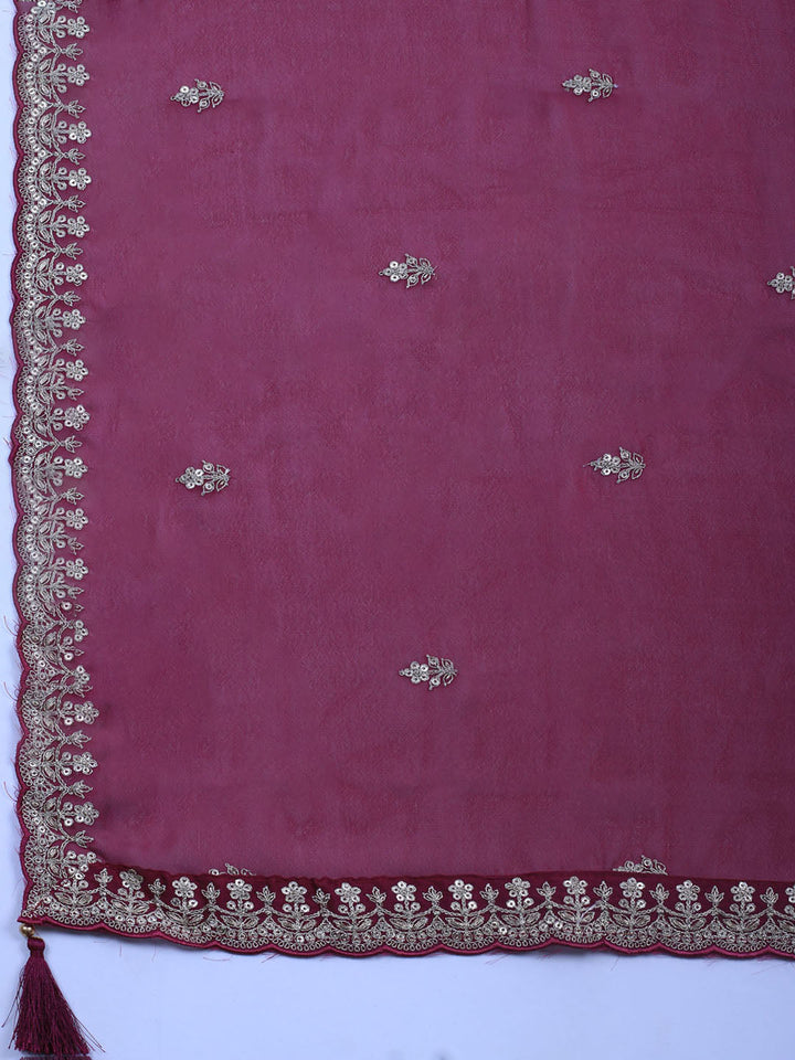 Zari Jaal Art Silk Unstitched Suit Piece With Dupatta