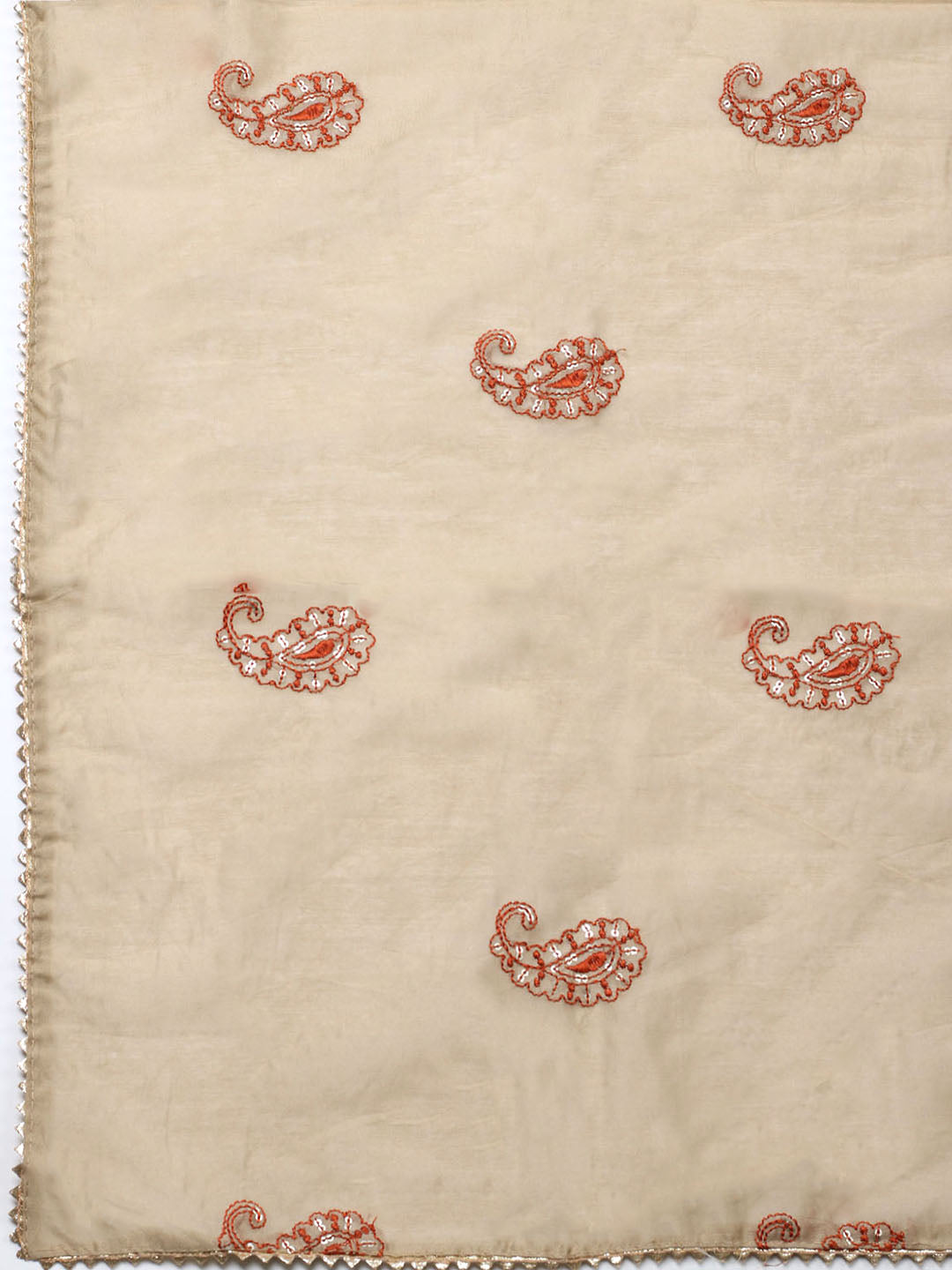 Embroidered Cotton Unstitched Suit With Pant &amp; Dupatta