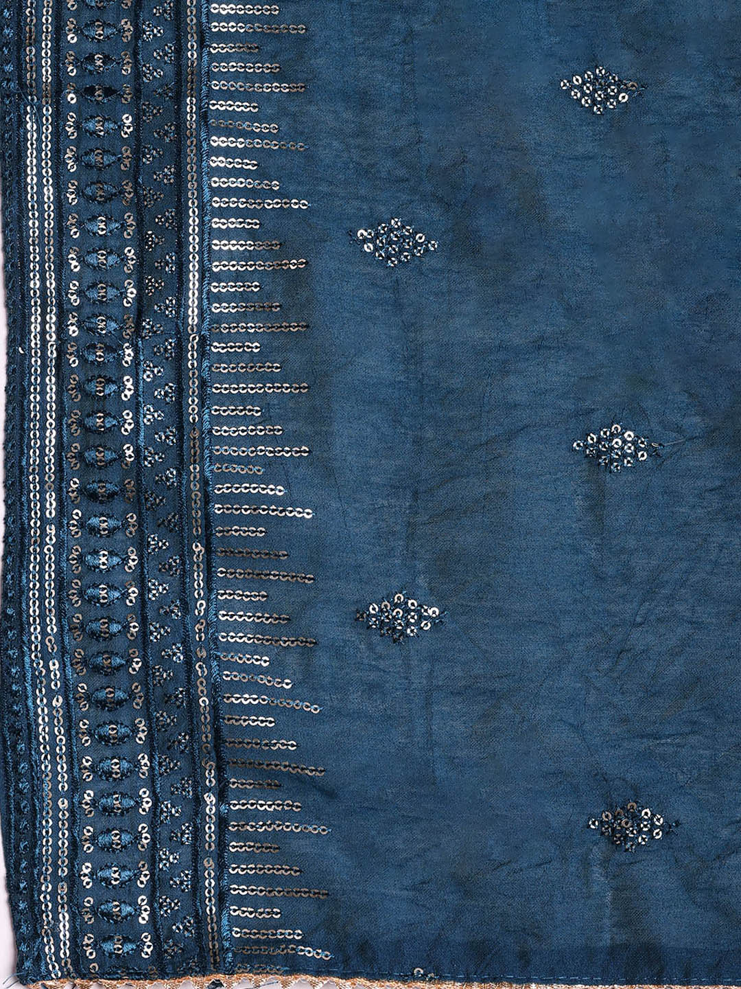 Neck Embroidered Cotton Blend Unstitched Suit With Dupatta