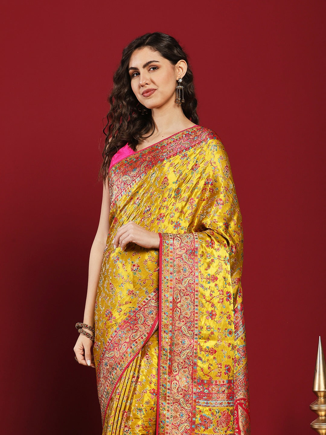 Woven Design Satin Saree