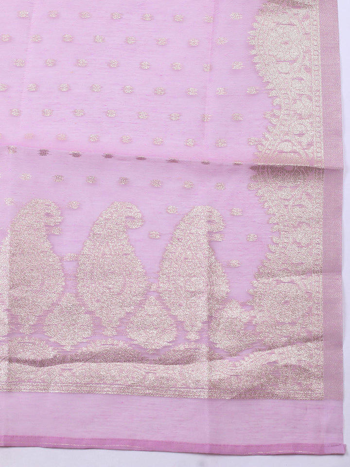 Woven Design Tissue Unstitched Suit With Pant Dupatta