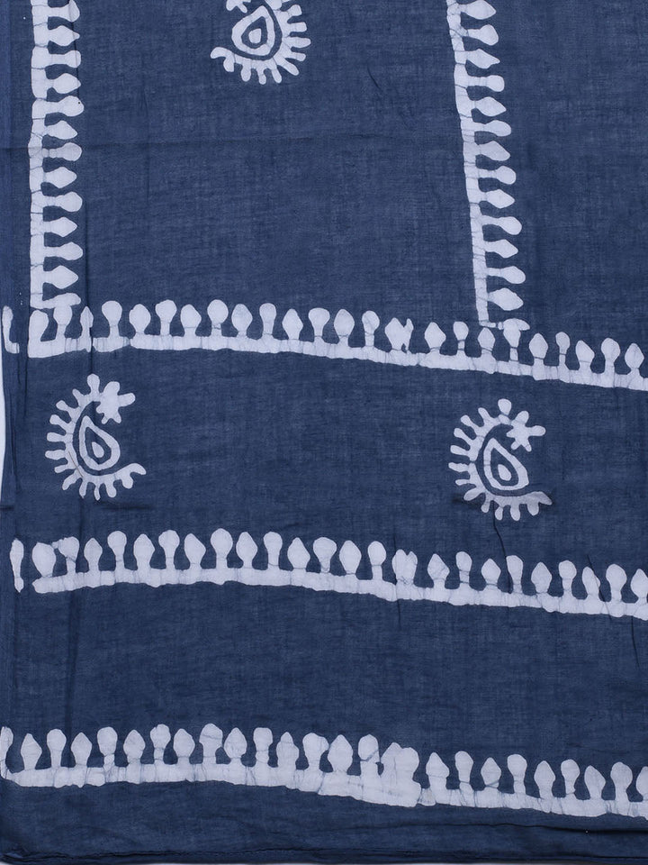 Printed Cotton Blend Unstitched Kurta With Pant &amp; Dupatta