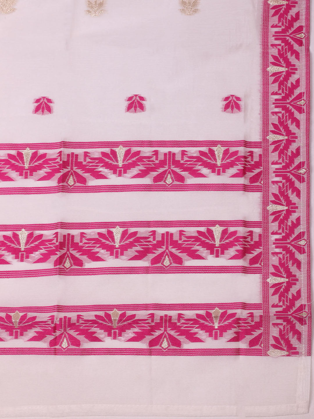 Embroidered Chanderi Unstitched Kurta With Pant &amp; Dupatta