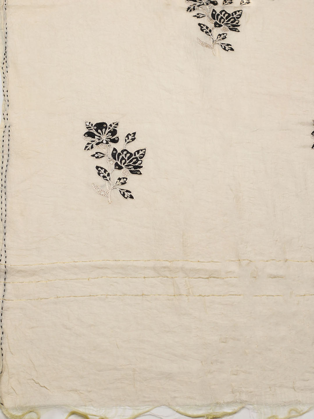Embroidered Cotton Blend Unstitched Suit With Pant &amp; Dupatta