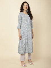 Floral Printed Cotton Kurta With Pants