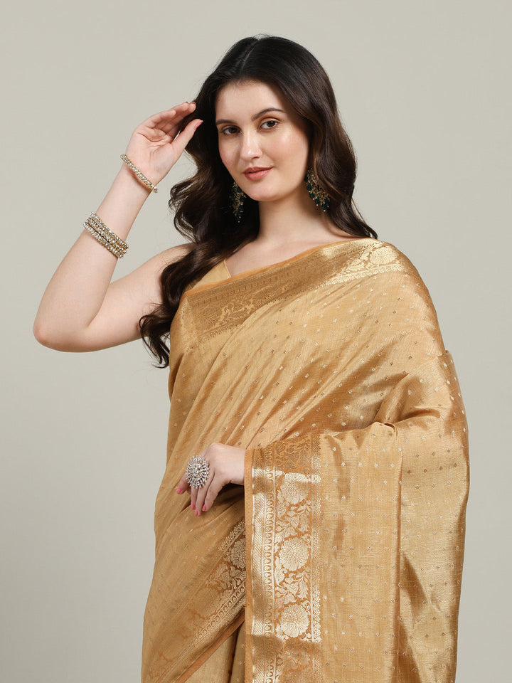 Zari Border Booti Art Silk Woven Saree