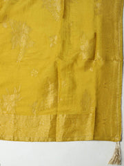 Embroidered Chanderi Rama Green Unstitched Suit With Pant & Dupatta