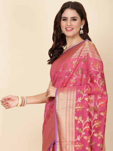 Zari Jaal Woven Cotton Saree