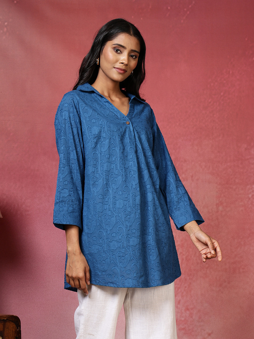 Plain Cotton Blend Kurta