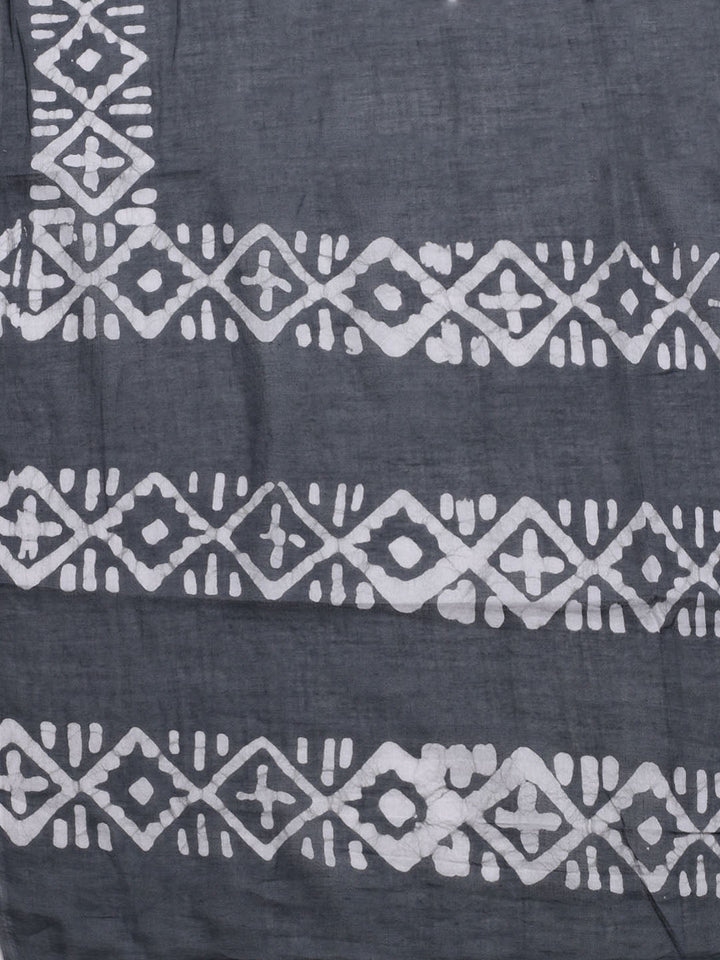 Printed Cotton Blend Unstitched Kurta With Pant &amp; Dupatta