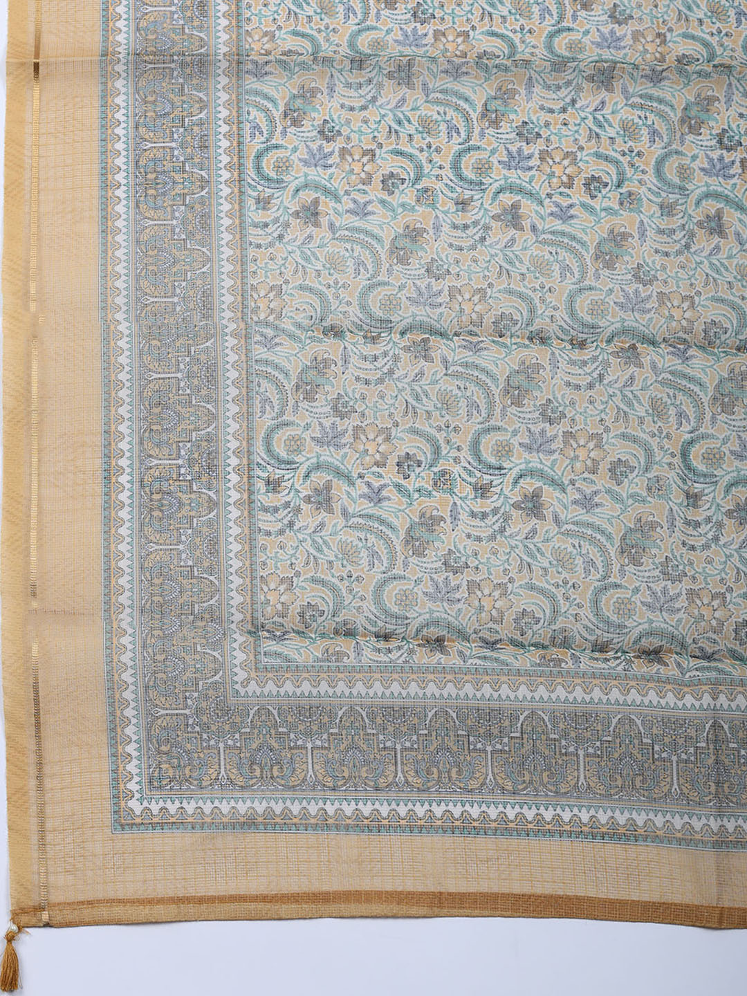 Embroidered Cotton Blend Unstitched Suit With Pant Dupatta