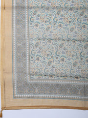 Embroidered Cotton Blend Unstitched Suit With Pant Dupatta