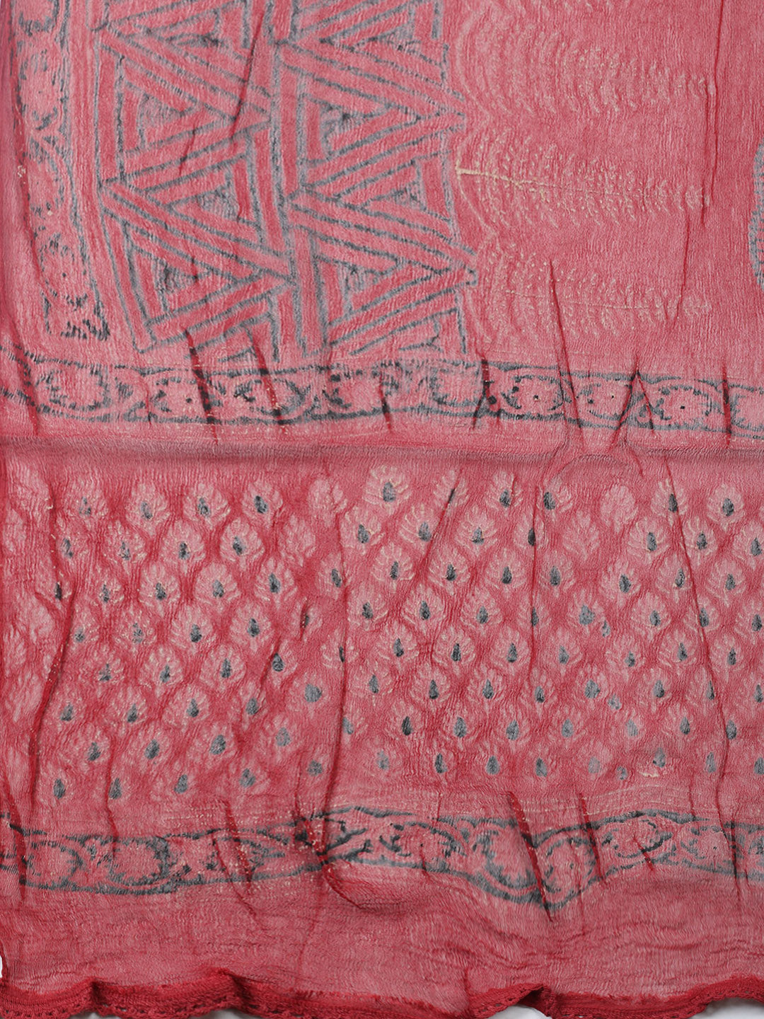 Printed Cotton Blend Unstitched Suit With Pant &amp; Dupatta