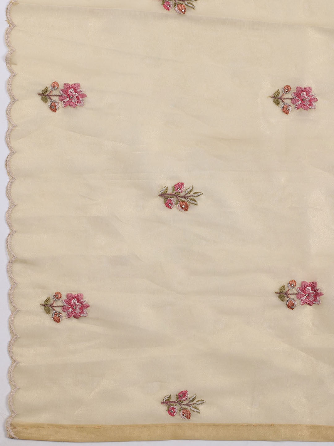 Embroidered Organza Unstitched Suit With Dupatta