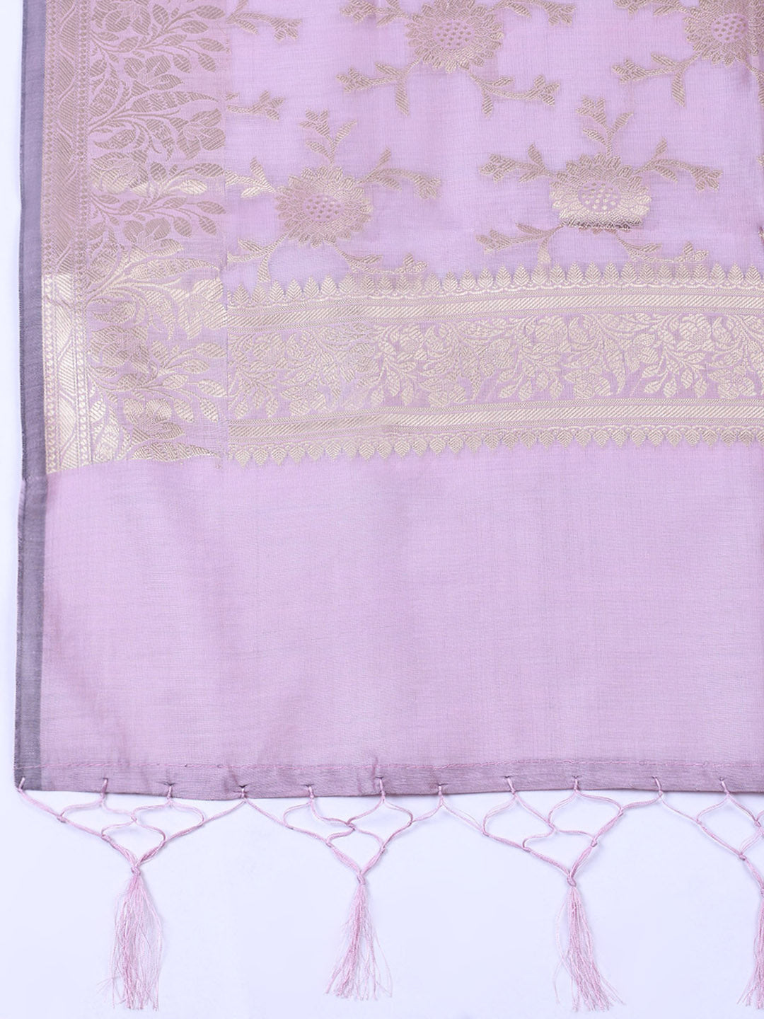 Woven Design Chanderi Unstitched Suit With Pant &amp; Dupatta