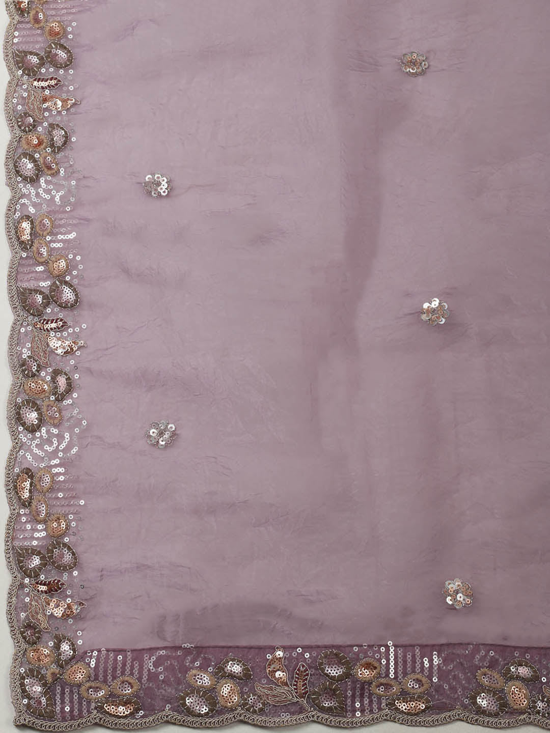 Embroidered Organza Unstitched Suit With Pant &amp; Dupatta