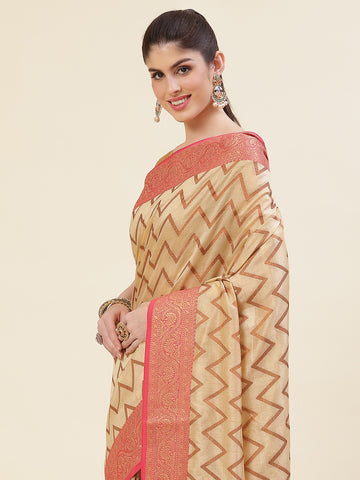 Zari Jaal Handloom Woven Saree