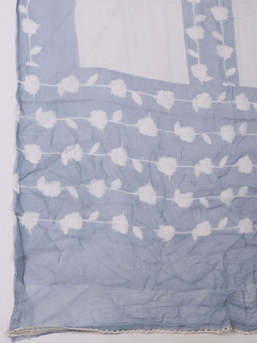 Embroidered Cotton Unstitched Suit With Pant Dupatta