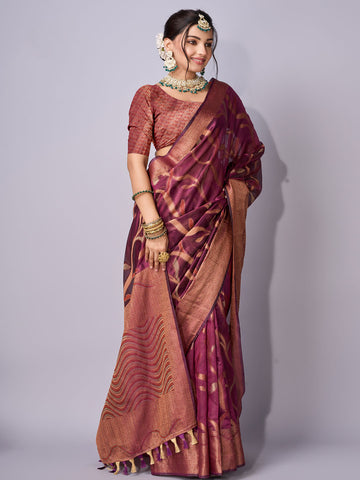 Zari Jaal Woven Art Silk Saree