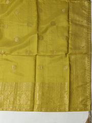 Embroidered Chanderi Sea Green Unstitched Suit With Pant & Dupatta