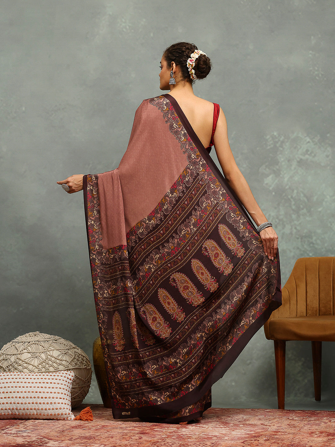 Digital Printed Crepe Saree