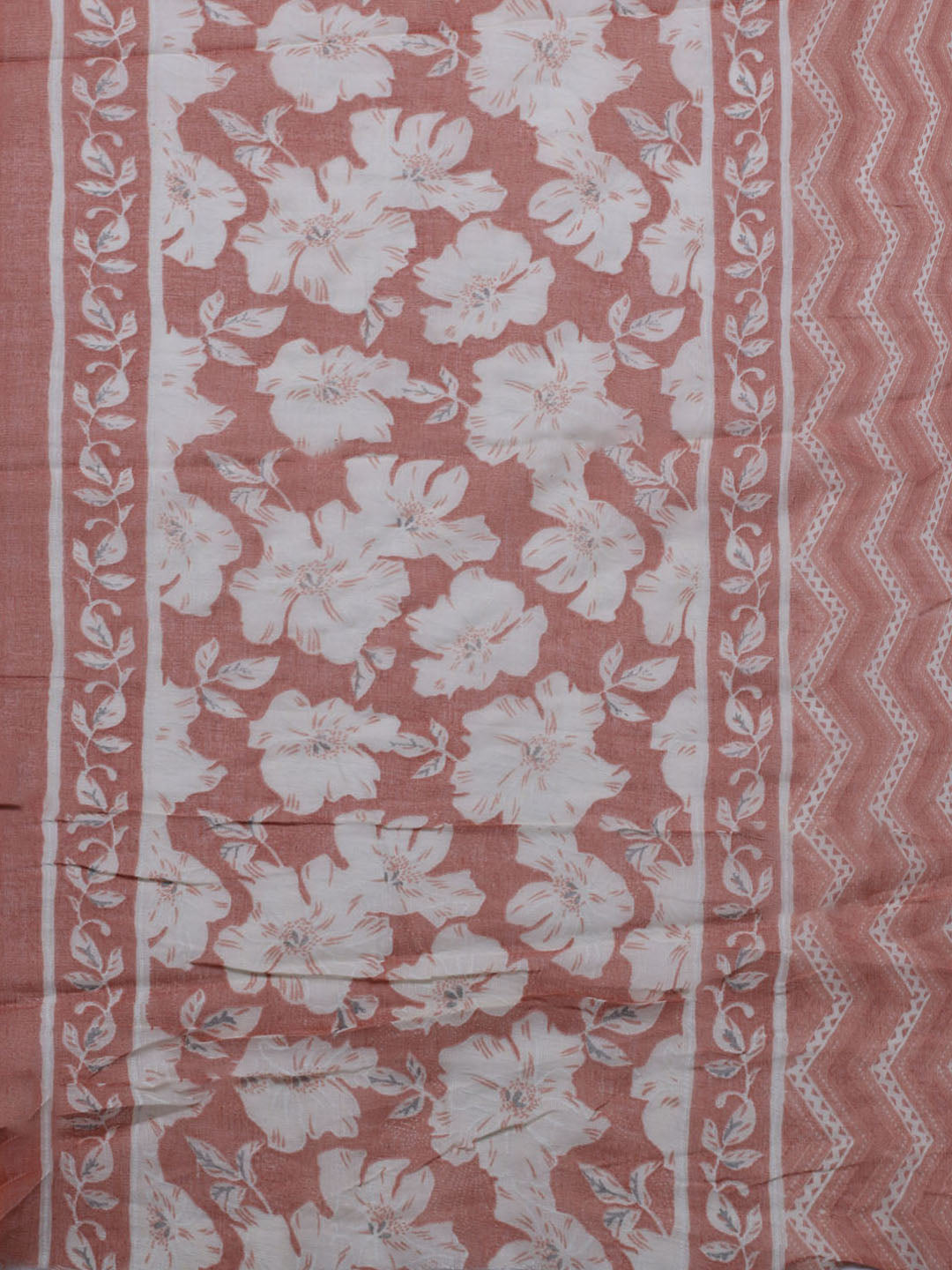 Printed Cotton Blend Unstitched Suit With Dupatta