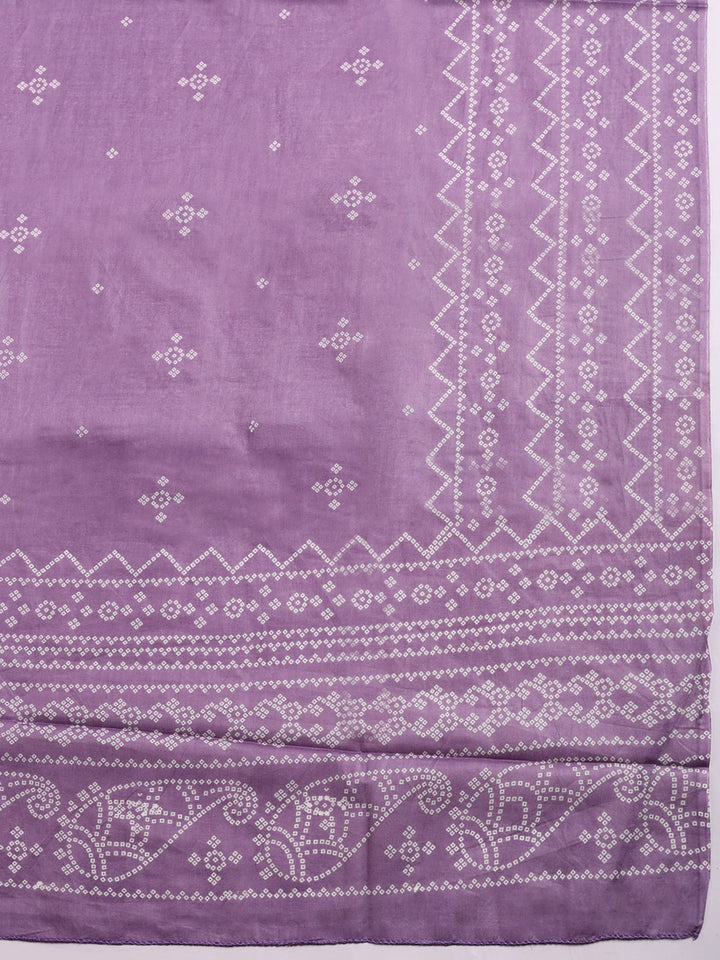 Printed Cotton Blend Unstitched Suit With Pant &amp; Dupatta