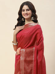 Plain Zari Border Handloom Saree