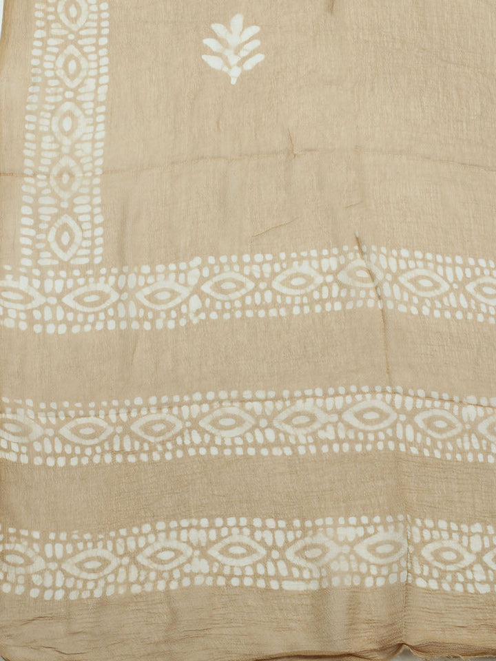 Printed Cotton Blend Unstitched Kurta With Pant &amp; Dupatta