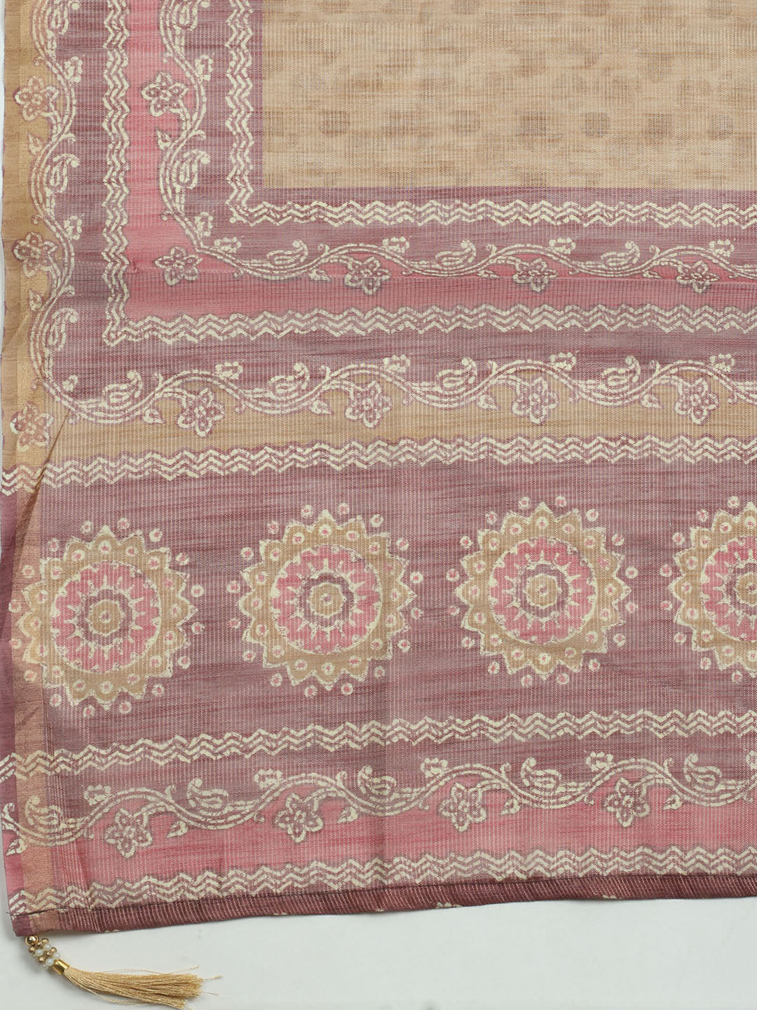 Embroidered Tissue Unstitched Kurta With Pant & Dupatta