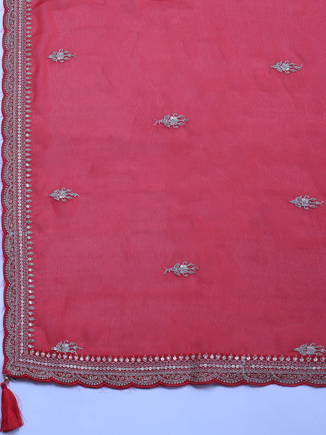 Zari Jaal Art Silk Unstitched Suit Piece With Dupatta