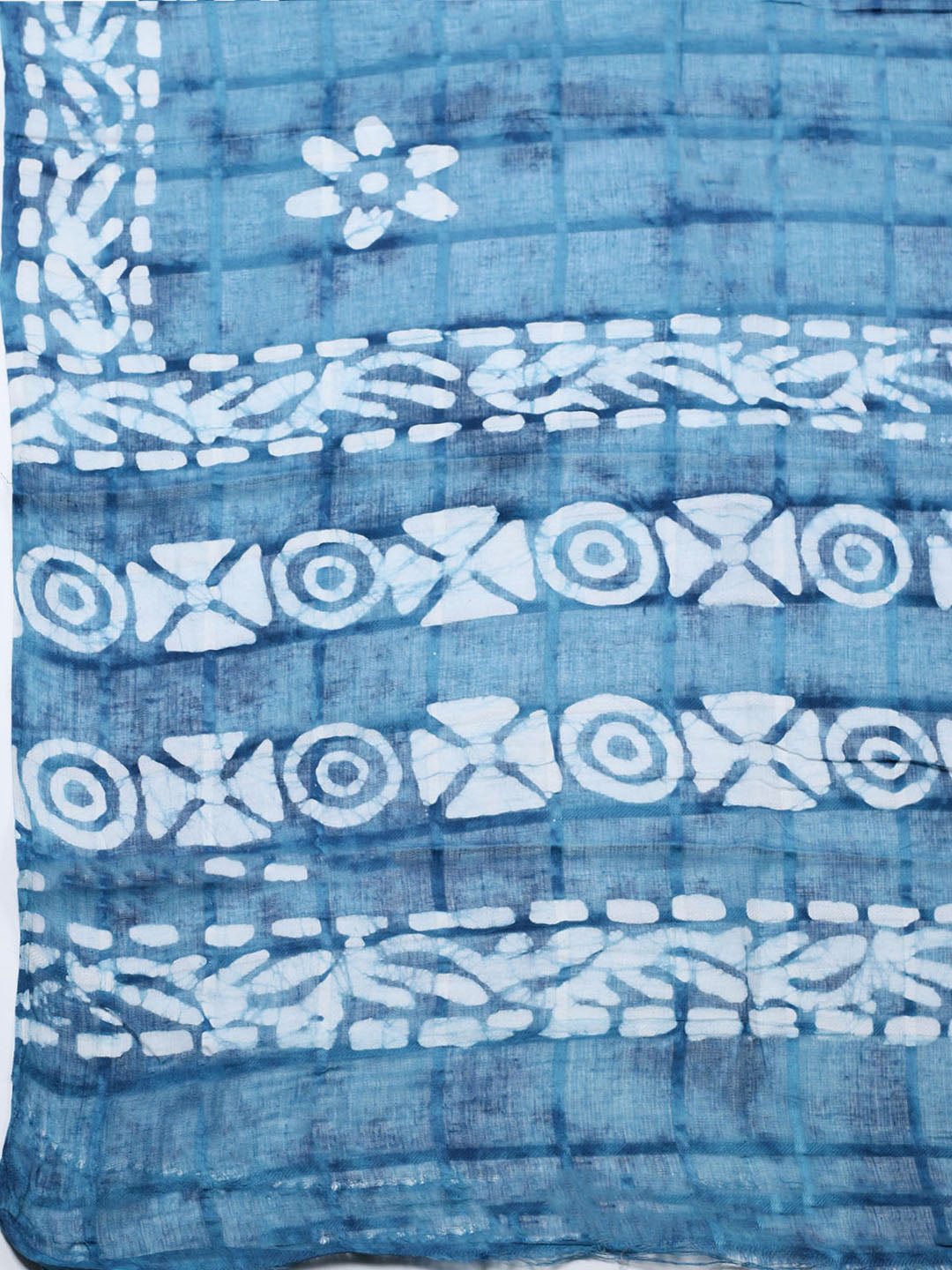 Printed Cotton Blend Unstitched Suit With Pant &amp; Dupatta