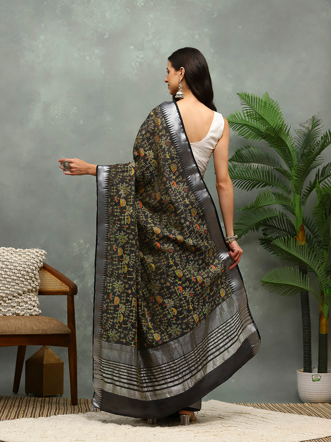 Digital Printed Art Silk Saree