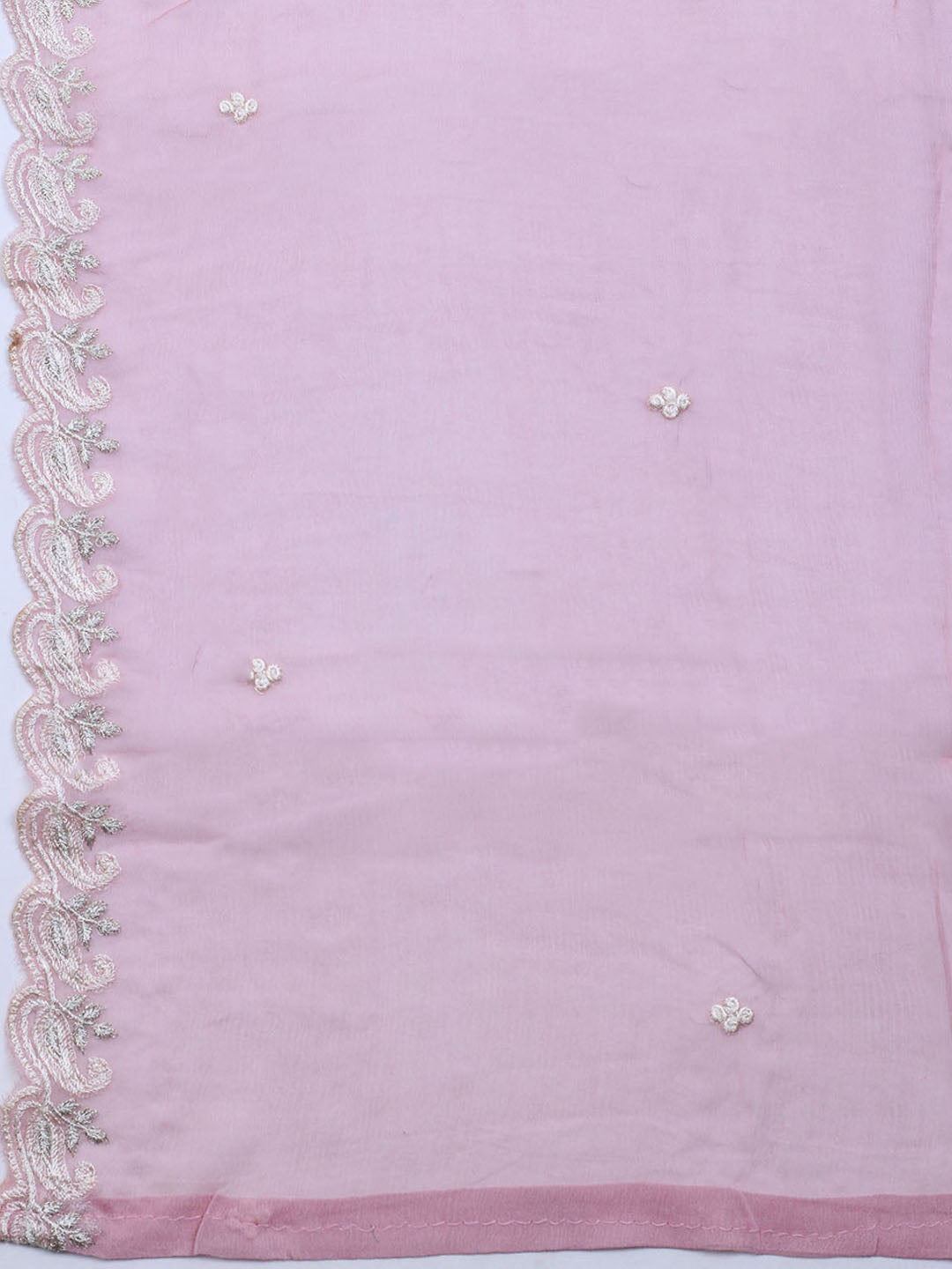 Embroidered Organza Unstitched Suit With Dupatta