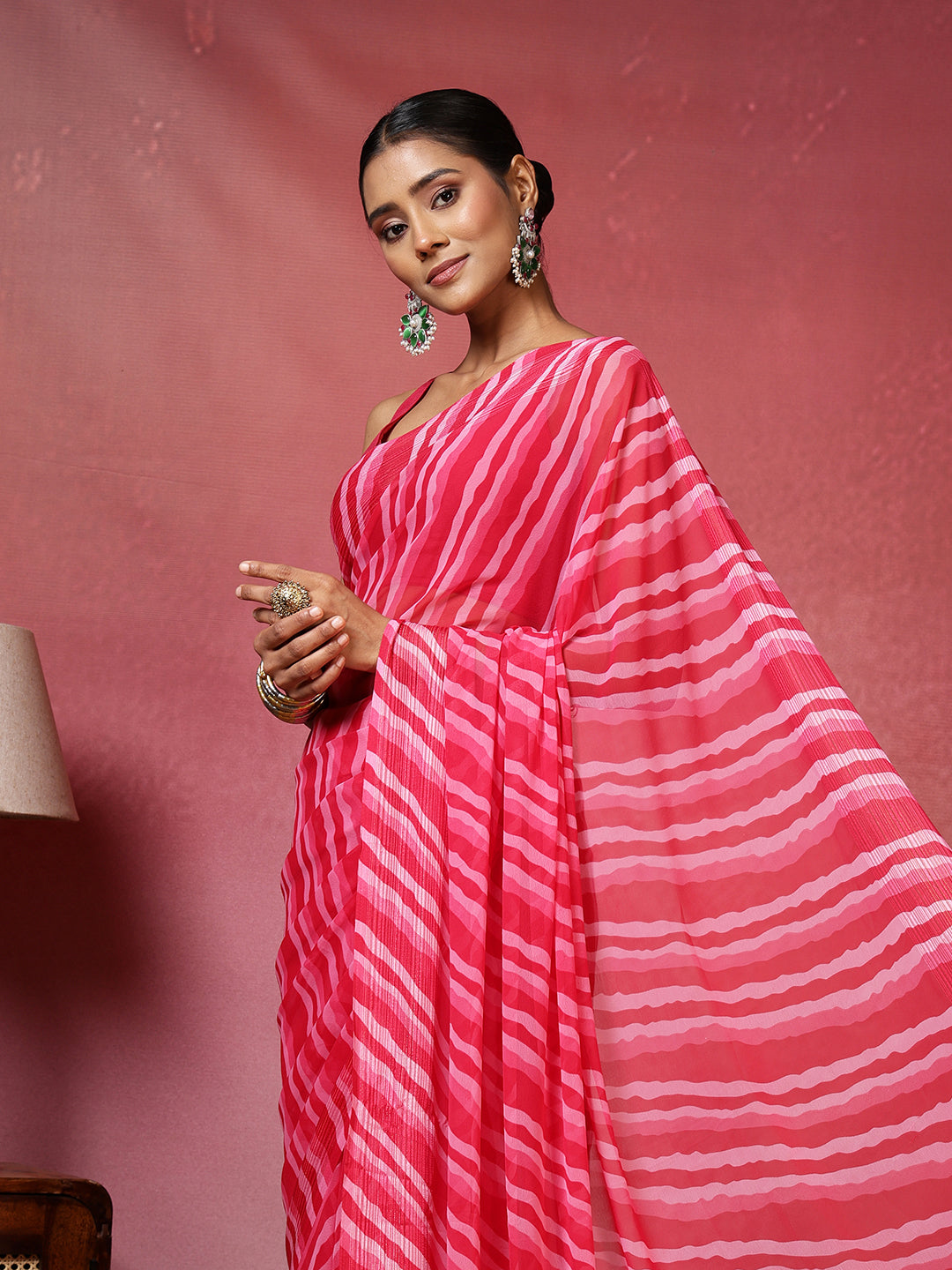 Abstract Printed Georgette Saree