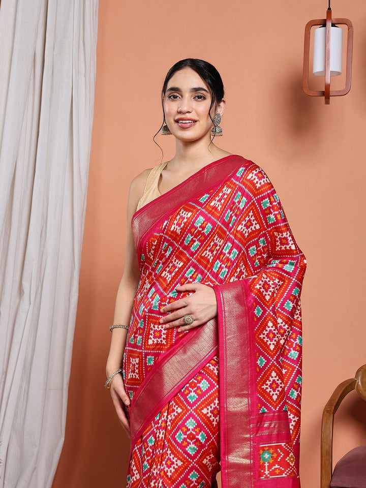 Digital Printed Art Silk Saree