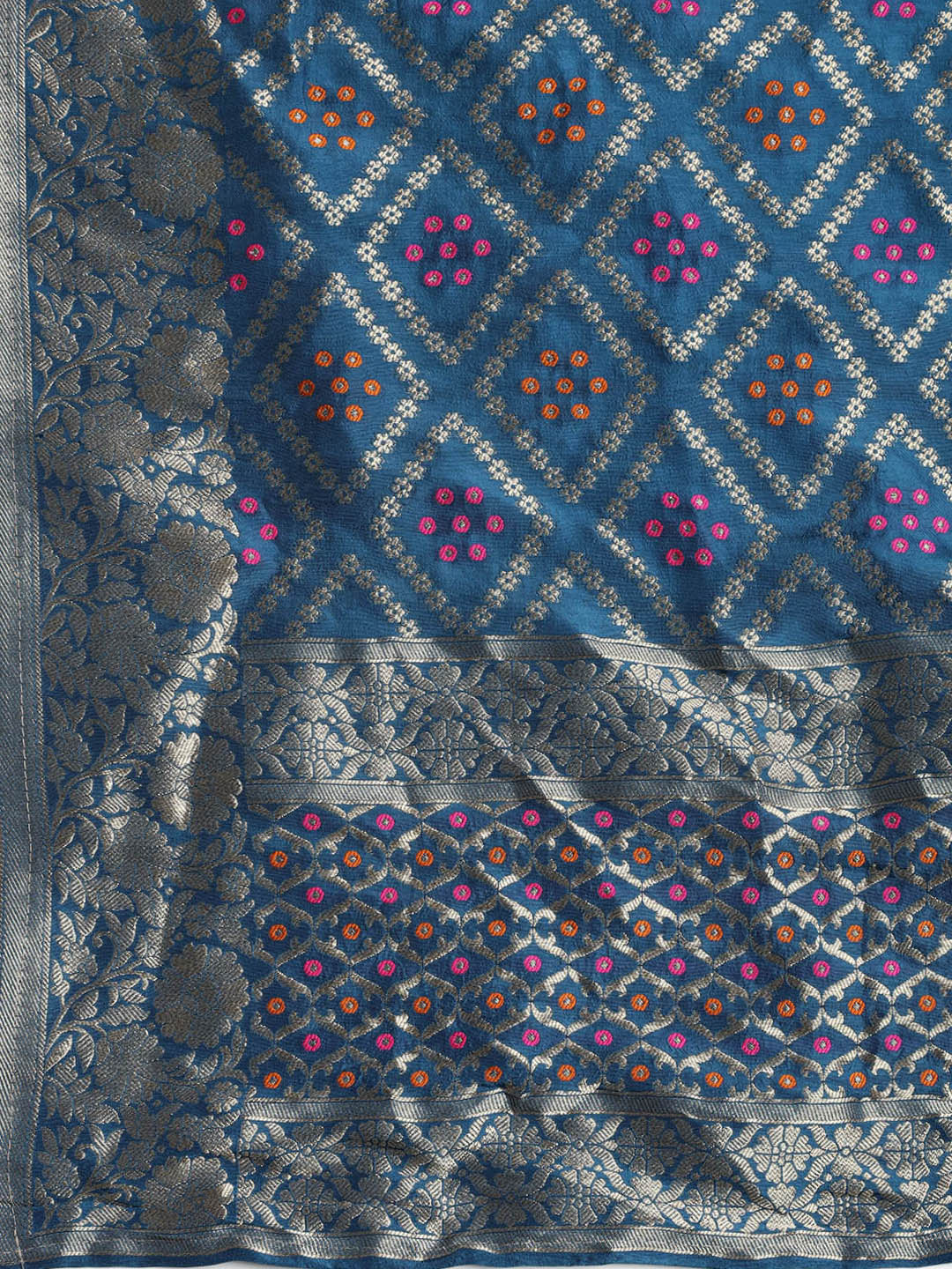 Embroidered Chanderi Unstitched Suit With Dupatta