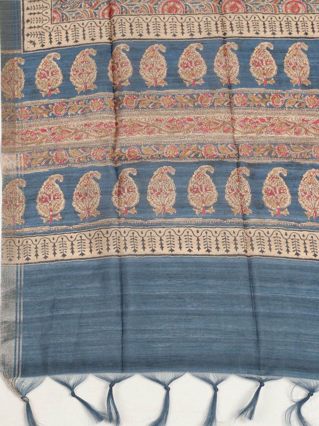 Embroidered Tussar Unstitched Suit With Dupatta