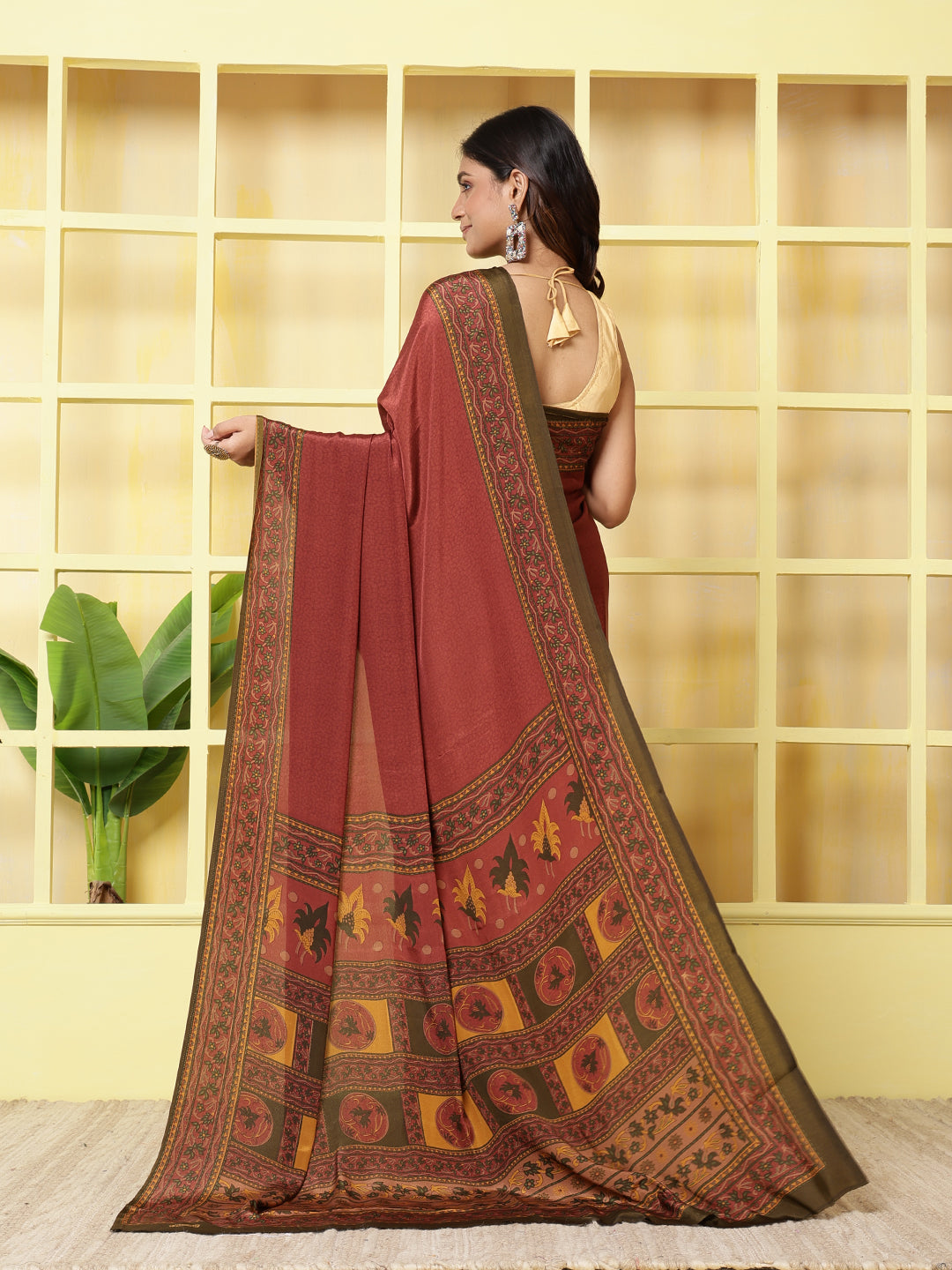 Digital Printed Crepe Saree