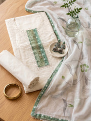 Neck Embroidered Cotton Blend Unstitched Suit With Dupatta