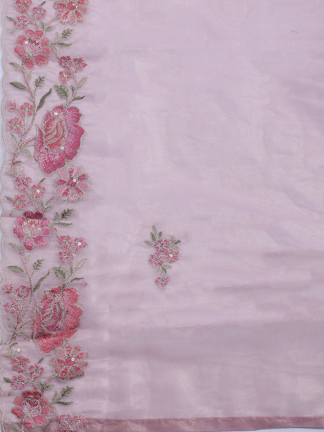 Embroidered Organza Unstitched Suit With Dupatta