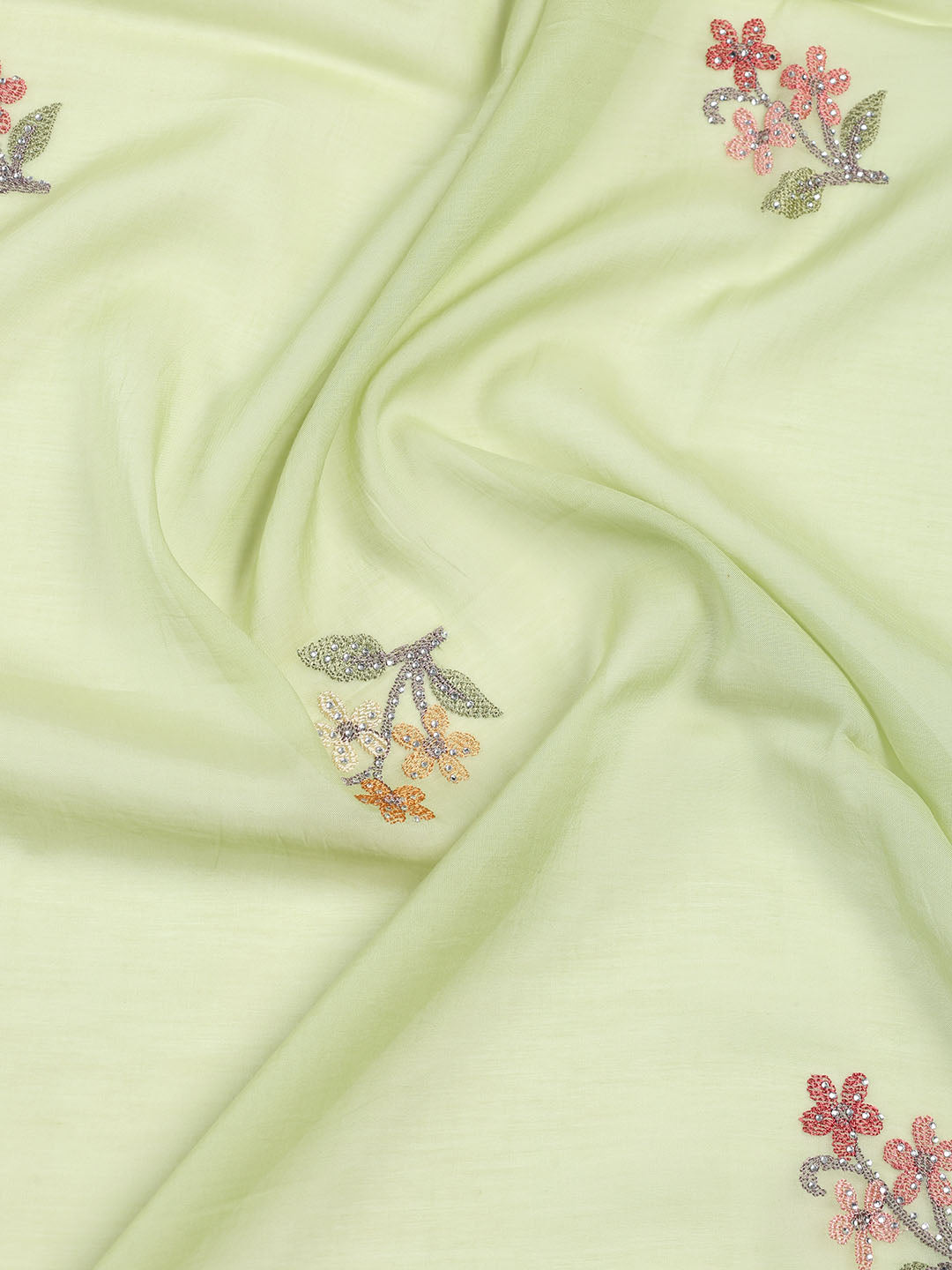 Embroidered Cotton Blend Unstitched Suit With Dupatta