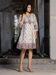 Floral Printed Cotton Blend Dress