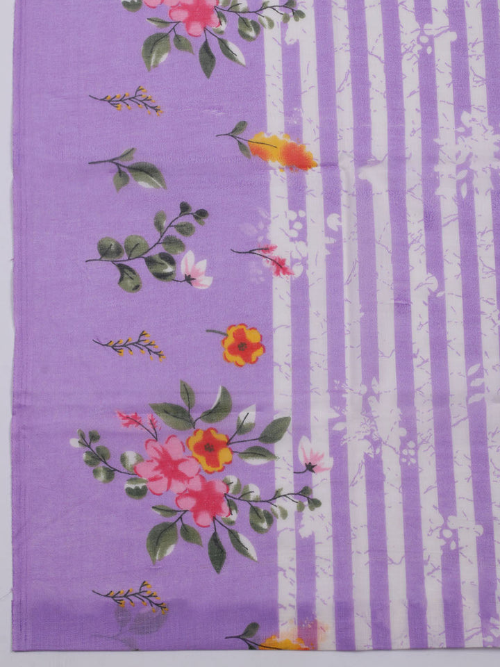 Patch Neck Cotton Blend Unstitched Suit With Dupatta