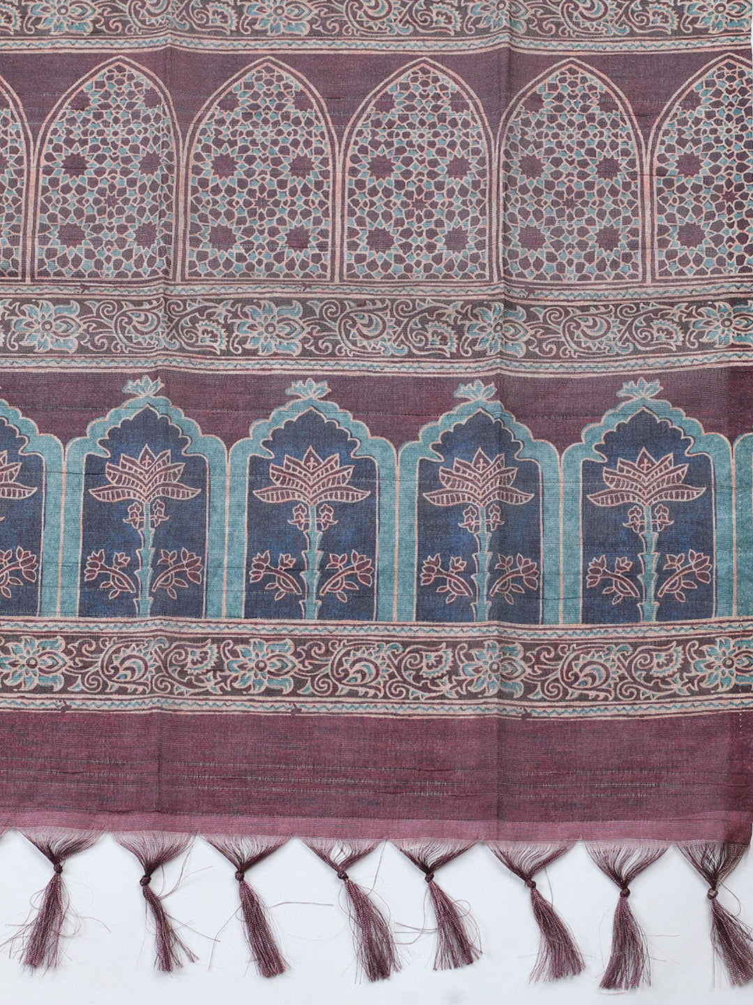 Embroidered Cotton Blend Unstitched Suit With Pant &amp; Dupatta