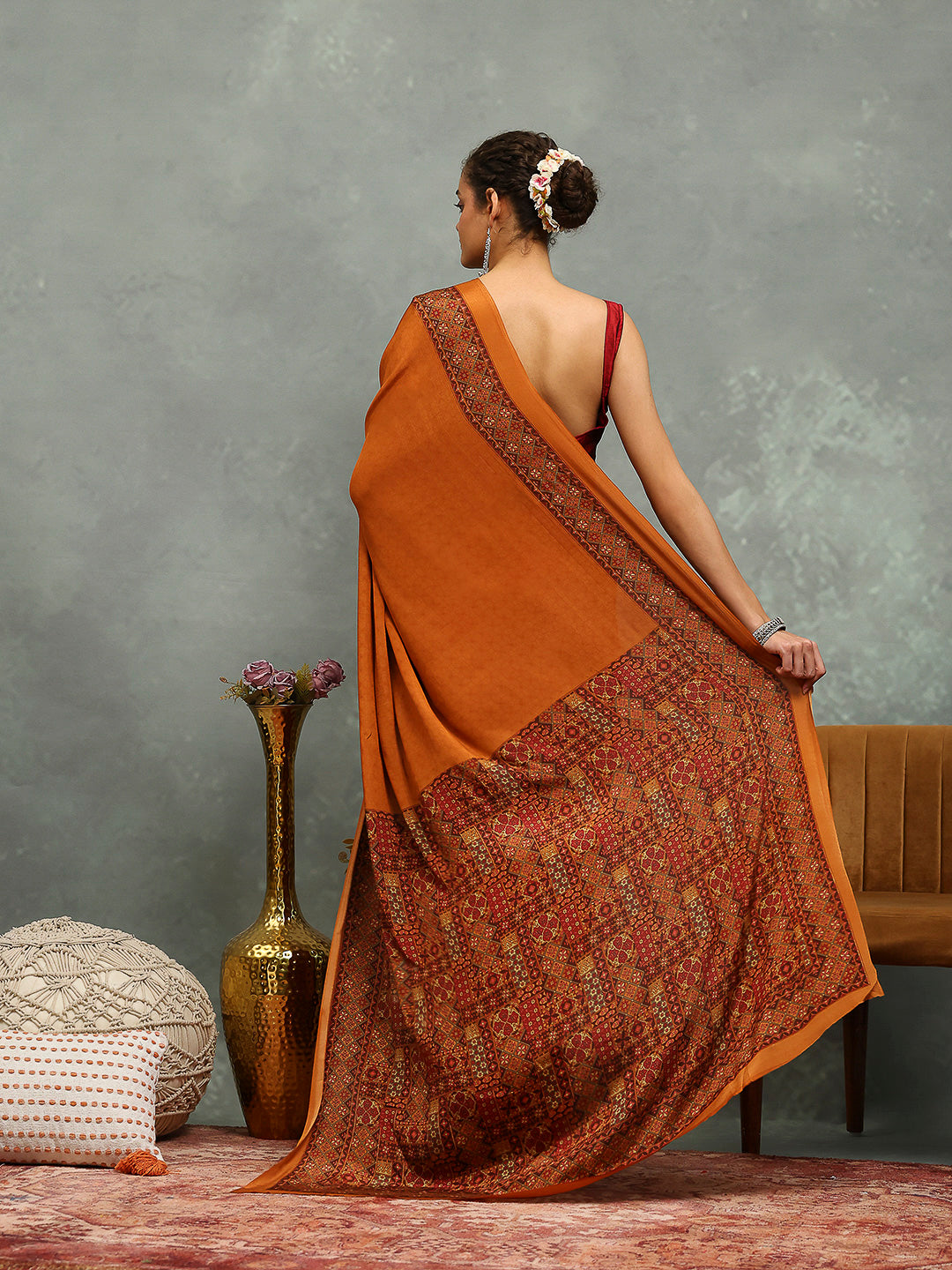 Digital Printed Crepe Saree