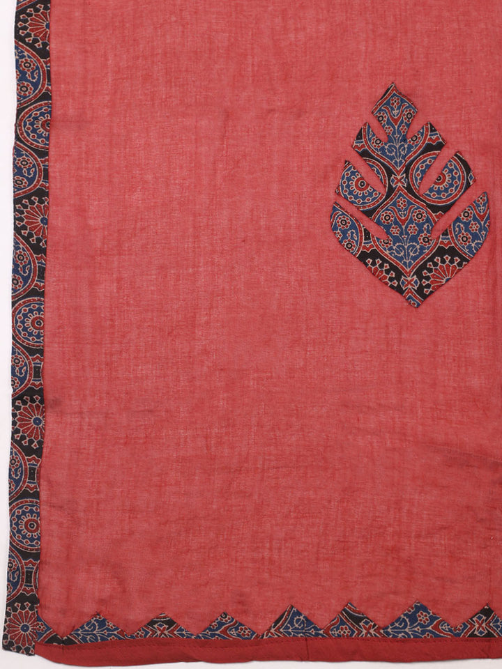 Printed Cotton Unstitched Suit With Pant Dupatta