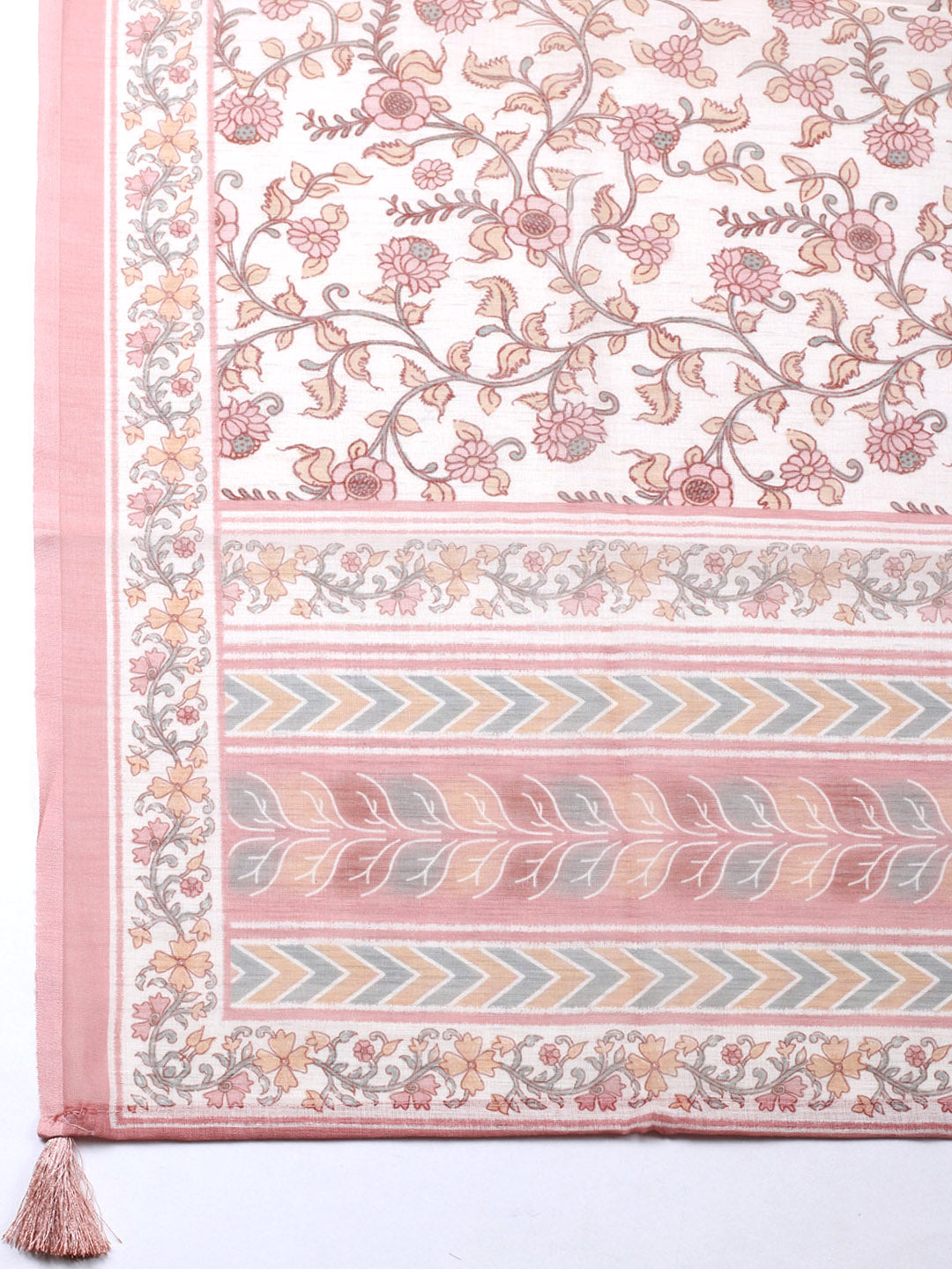 Embroidered Cotton Blend Unstitched Suit With Pant &amp; Dupatta